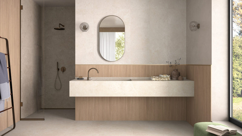 Bagno rivestito in gres porcellanato